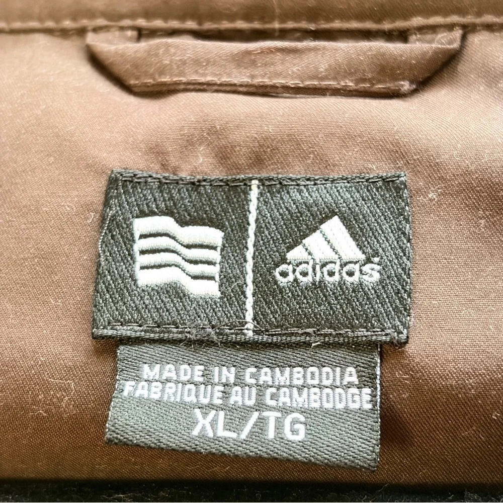 ADIDAS Men’s Y2K Dark Brown 1/4-Zip ClimaProof Windbreaker‎ Jacket, XL